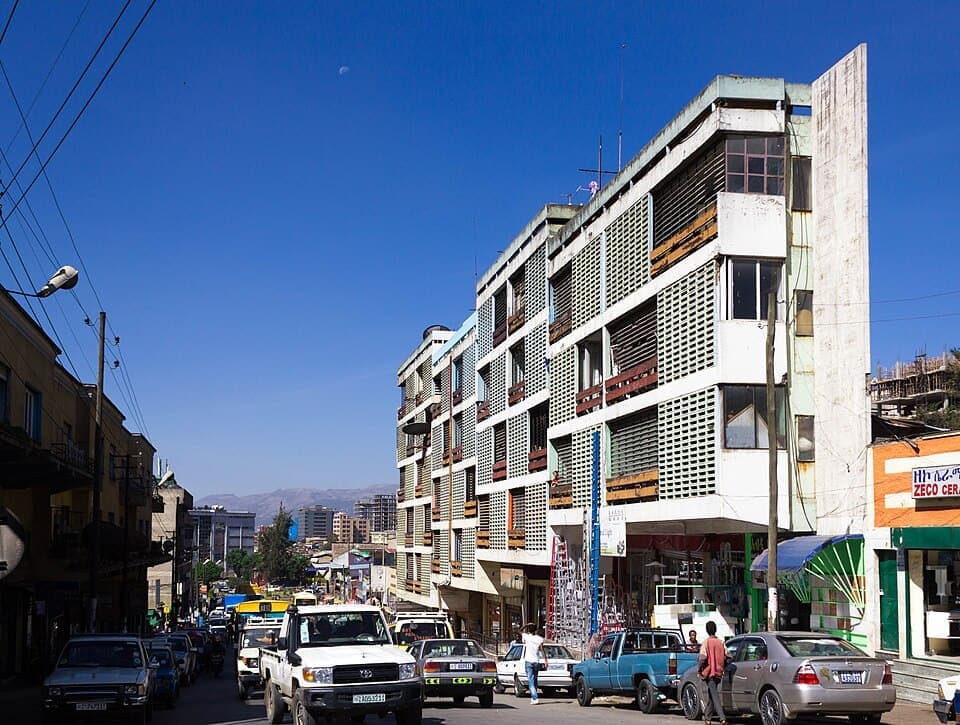 Designed by an Israeli architect Zalman Enav and Ethiopian architect Michael Tedros, Shalom Shalome